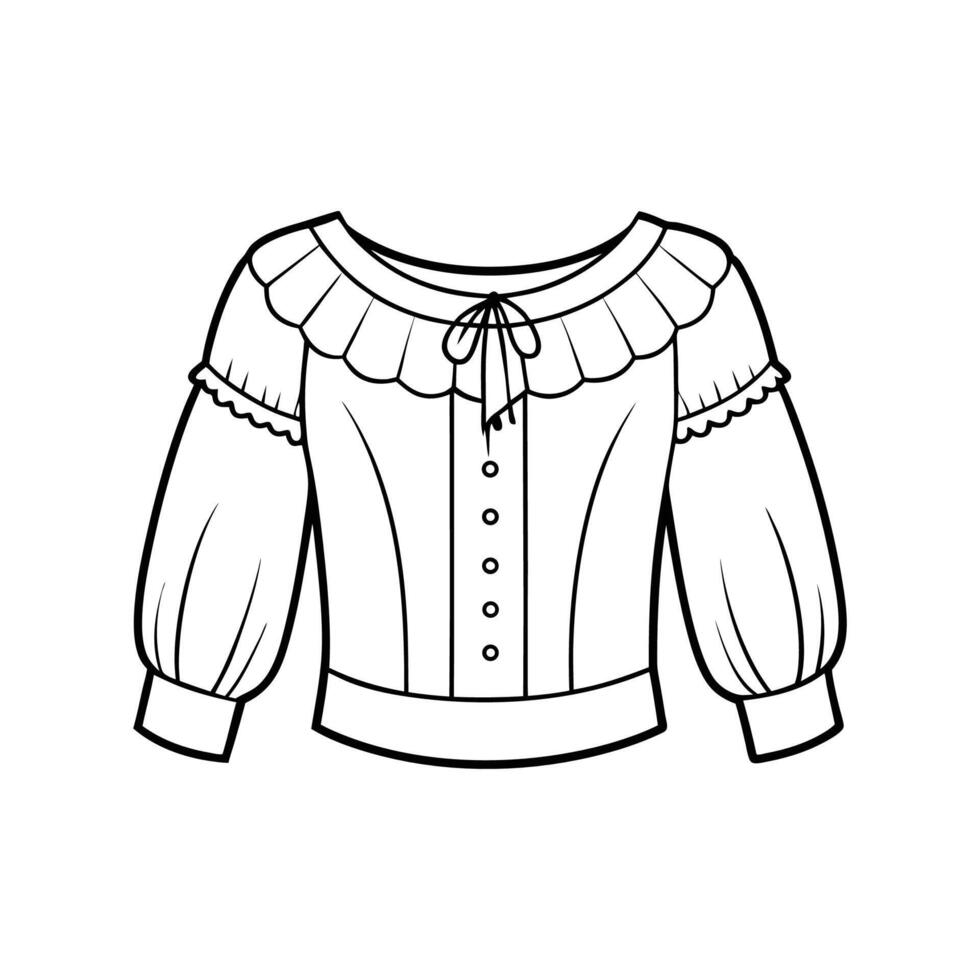 Unique Off Shoulder Peasant Top Design vector