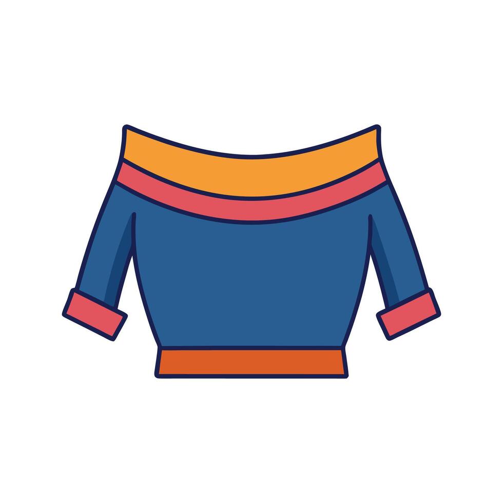 Unique Off Shoulder Knit Top Design vector