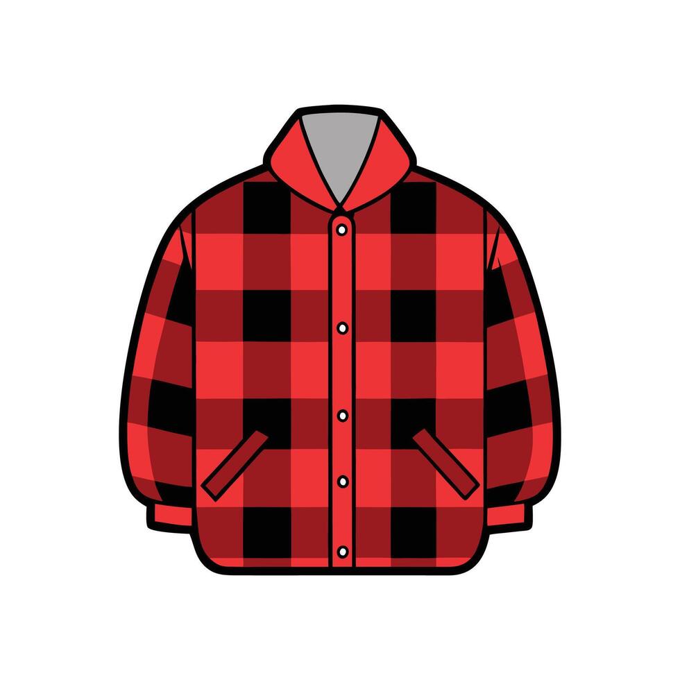 Bold Outline Oversized Cozy Flannel Design vector
