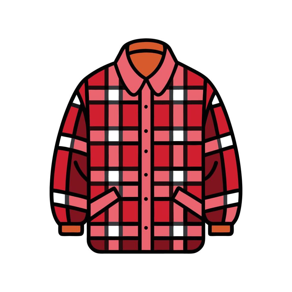Stylish Oversized Cozy Flannel Design vector