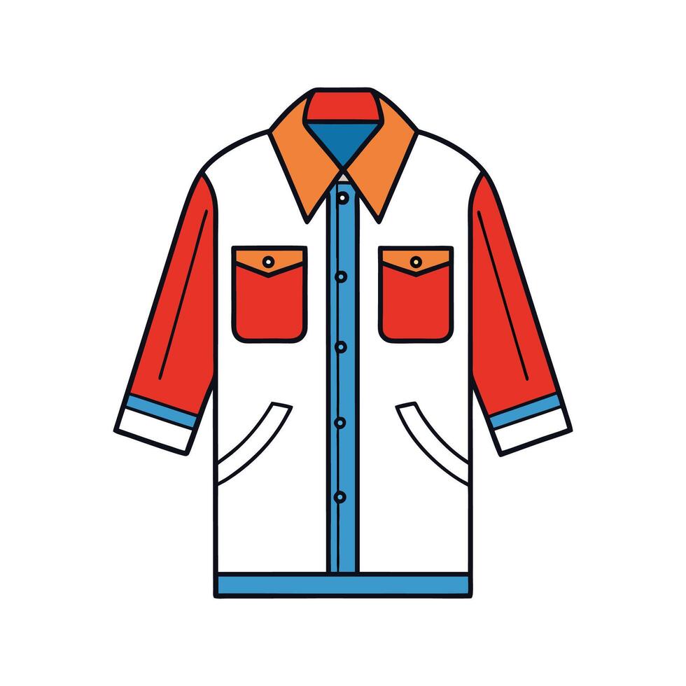Stylish Oversized Trench Shirt Illustration vector