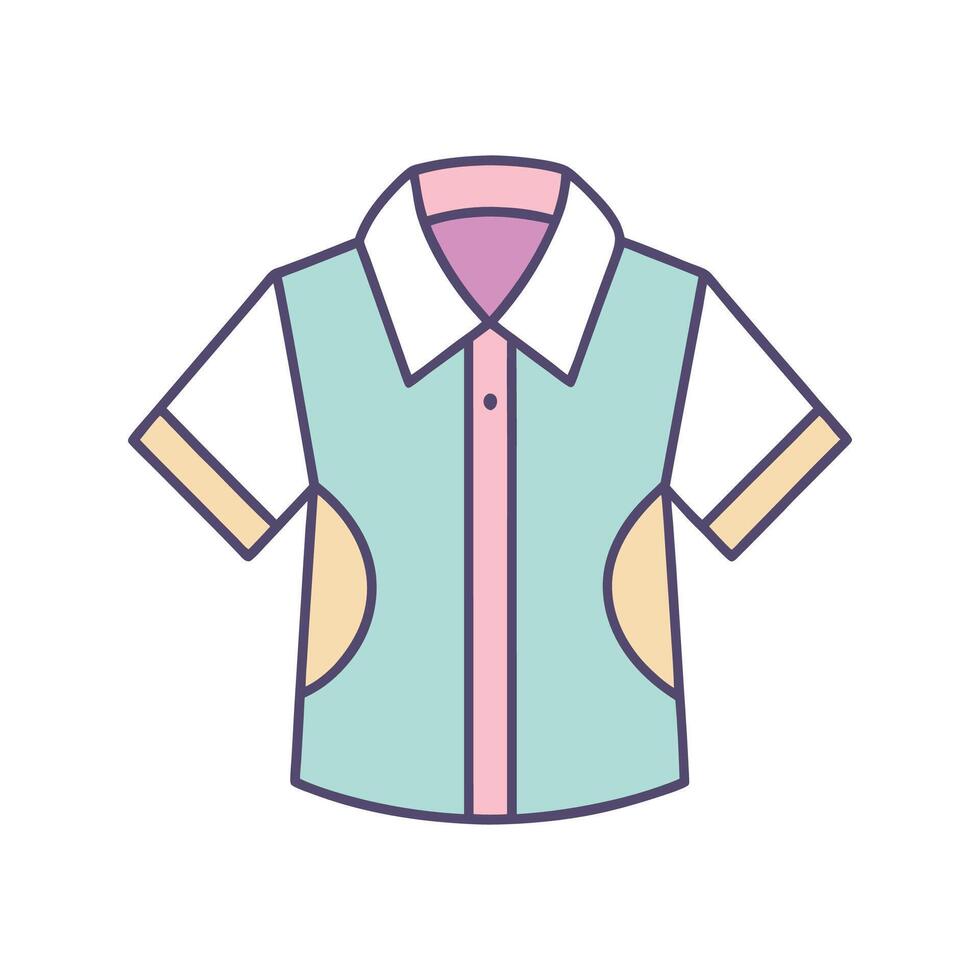 Trendy Bold Outline Pastel Aesthetic Shirt vector