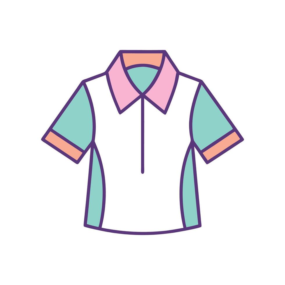 Elegant Pastel Aesthetic Shirt Outline vector