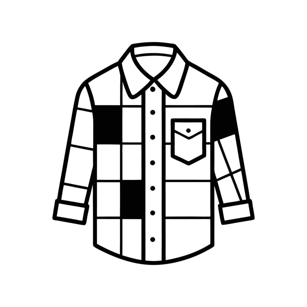 Unique Patchwork Button Up Shirt Design vector