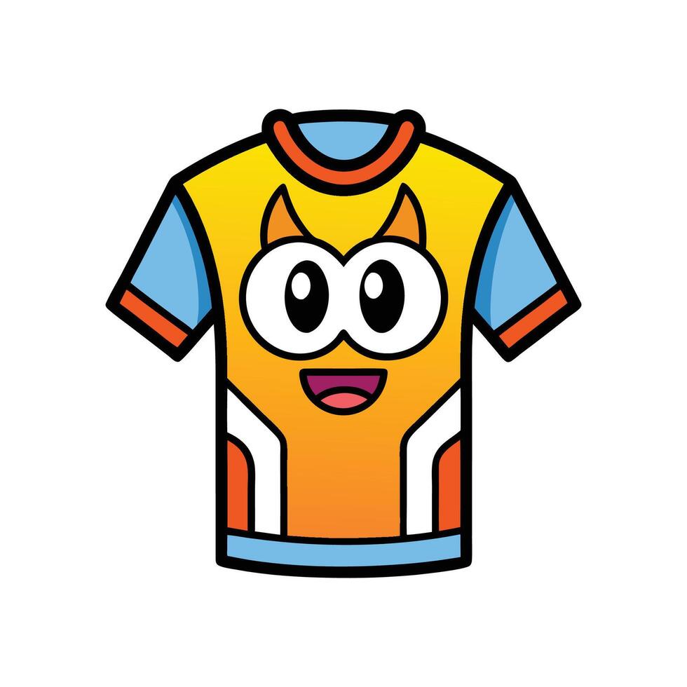 Stylish Cartoon Print Tee with Playful Outline vector
