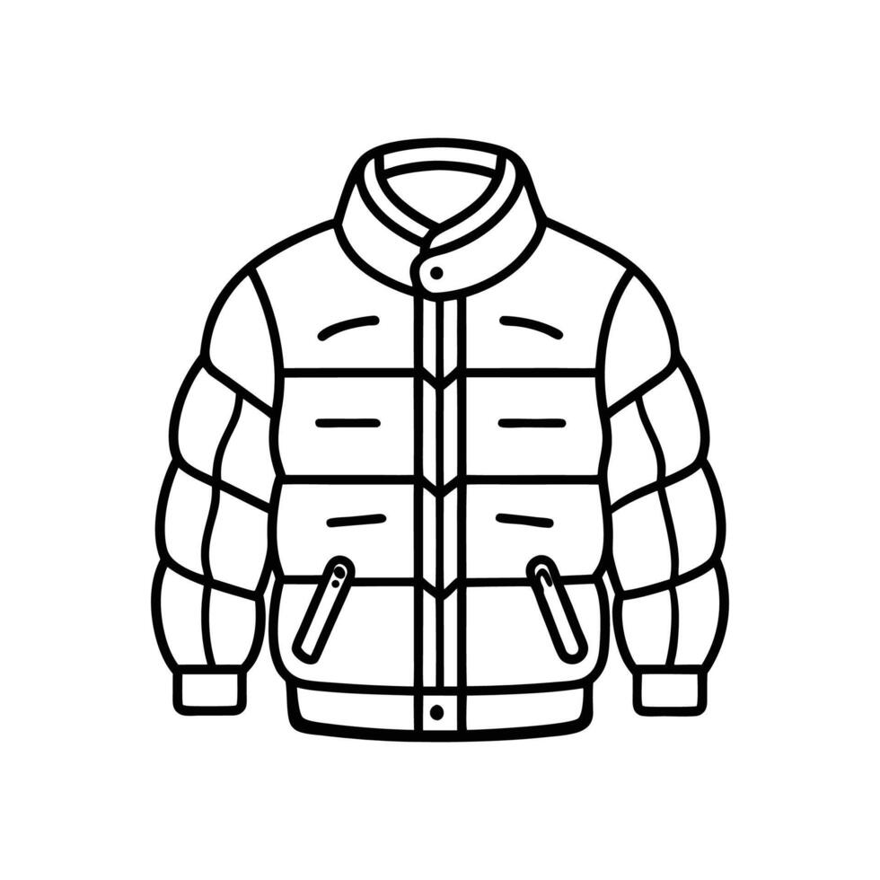 Innovative Outline Design of Puffy Quilted Jacket vector