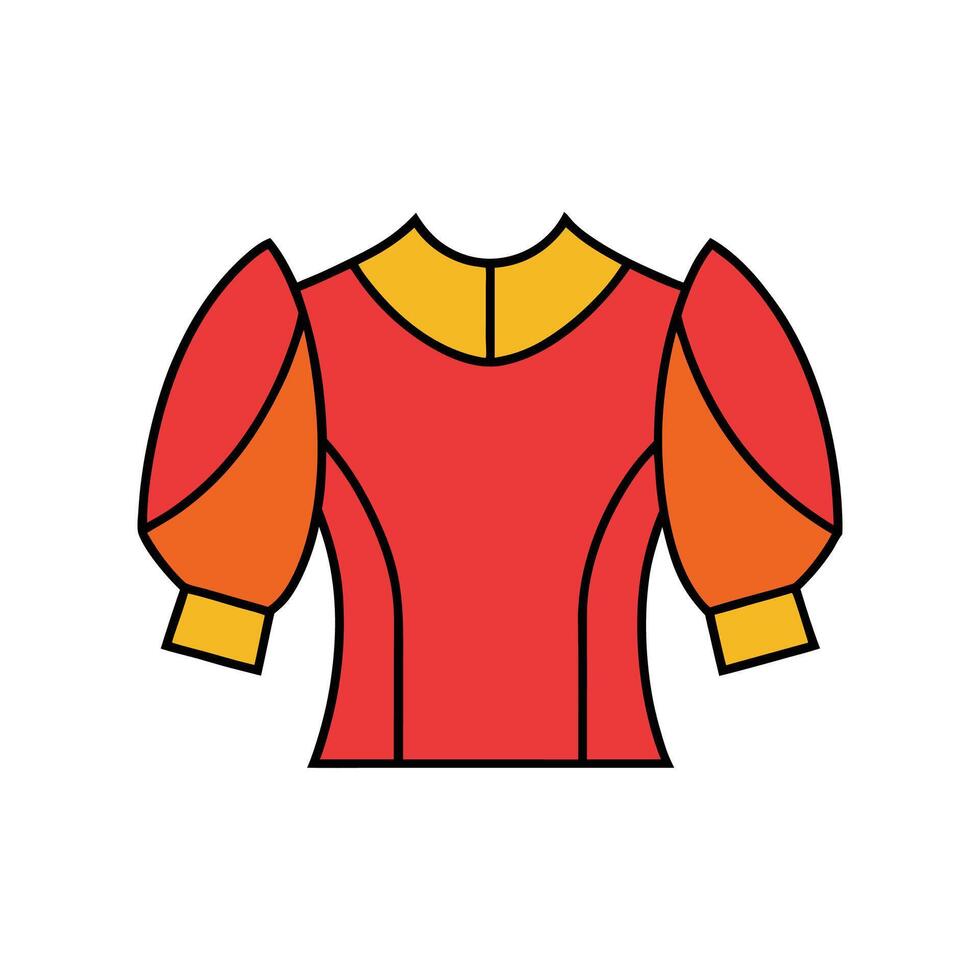 Stylish Outline Design of Puffy Shoulder Blouse vector