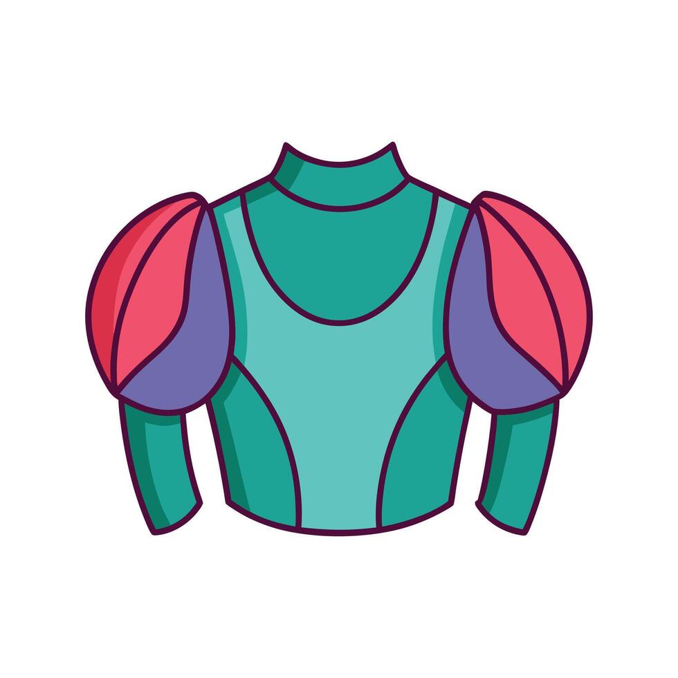 Elegant Bold Outline of Puffy Shoulder Blouse vector