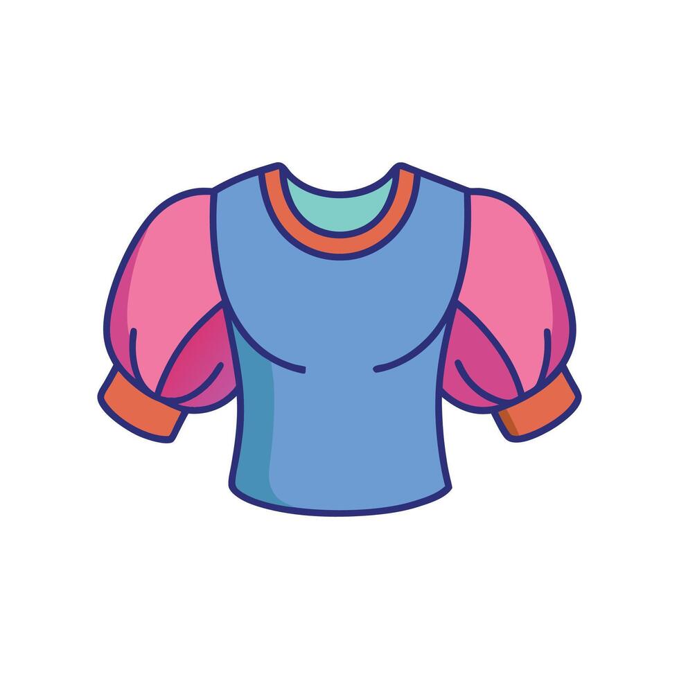 Chic Bold Outline of Puffy Sleeve Blouse vector