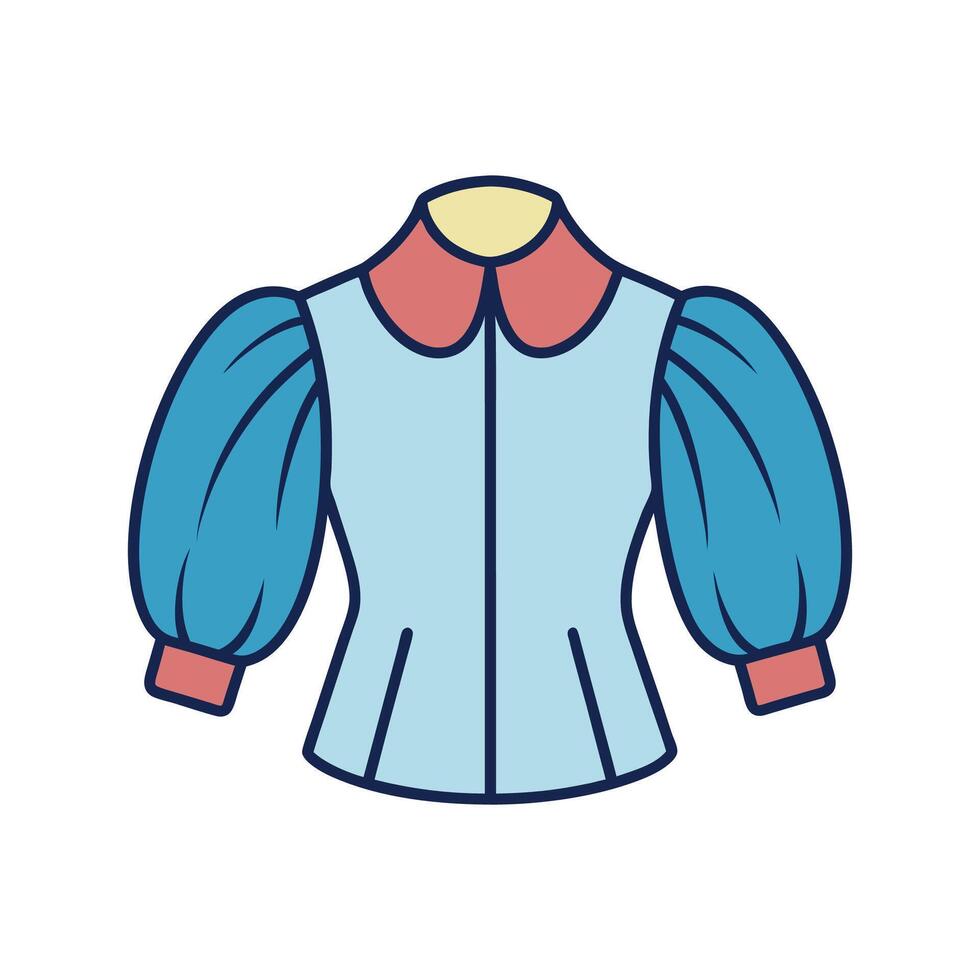 Stylish Outline Design of Puffy Sleeve Blouse vector