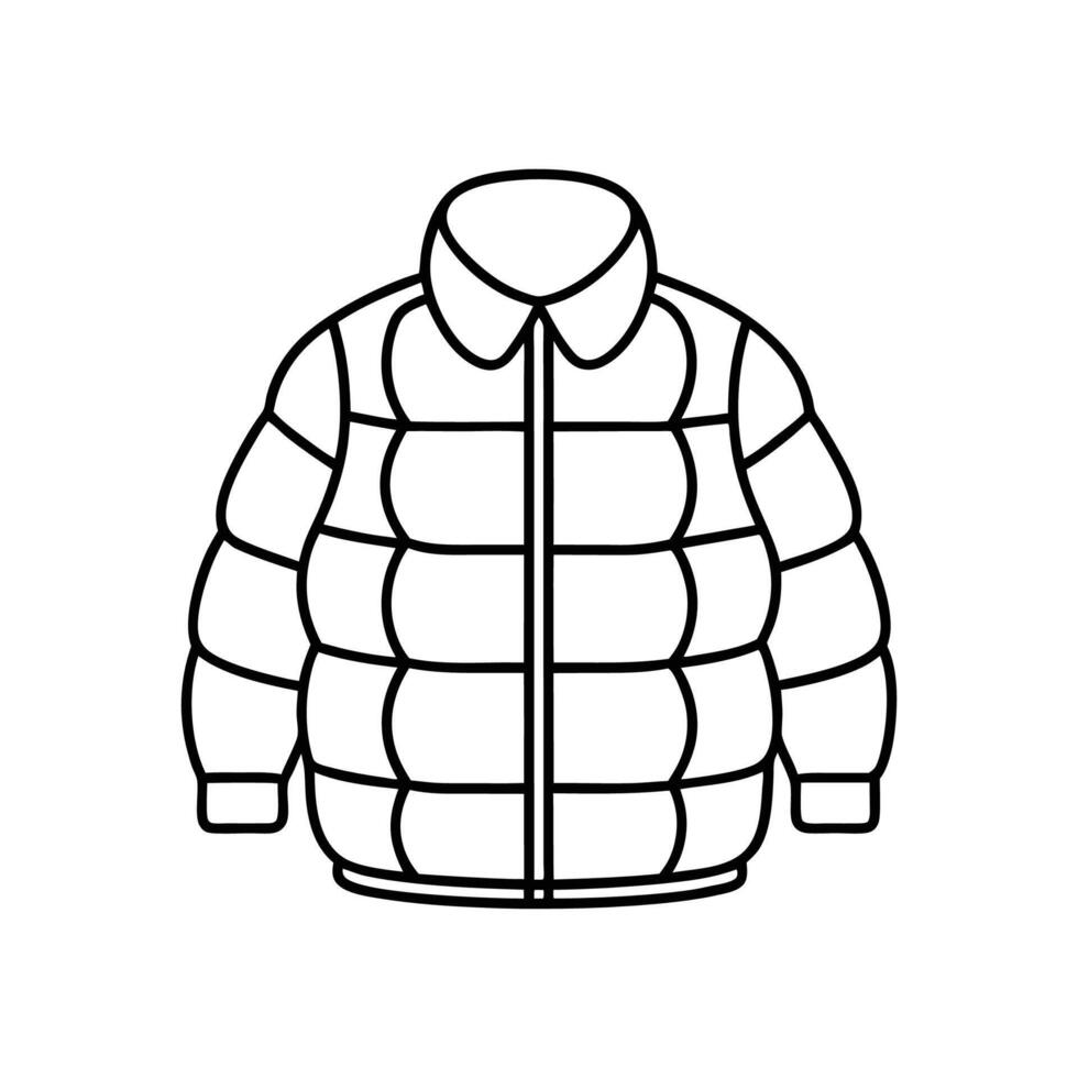 Charming Bold Outline of Puffy Quilted Shirt vector