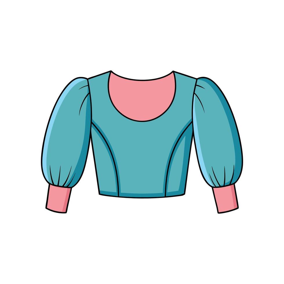 Innovative Outline Design of Puffy Sleeve Top vector