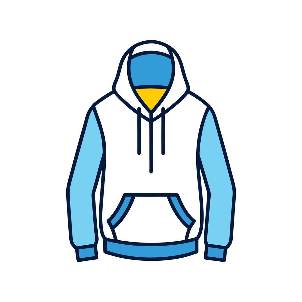 Comfortable Relaxed Fit Hoodie Bold Outline Design vector