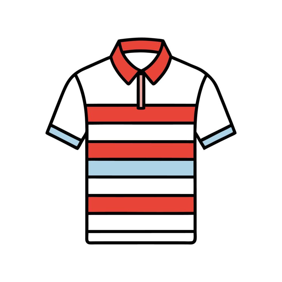 Stylish Racing Striped Polo with Bold Outline vector