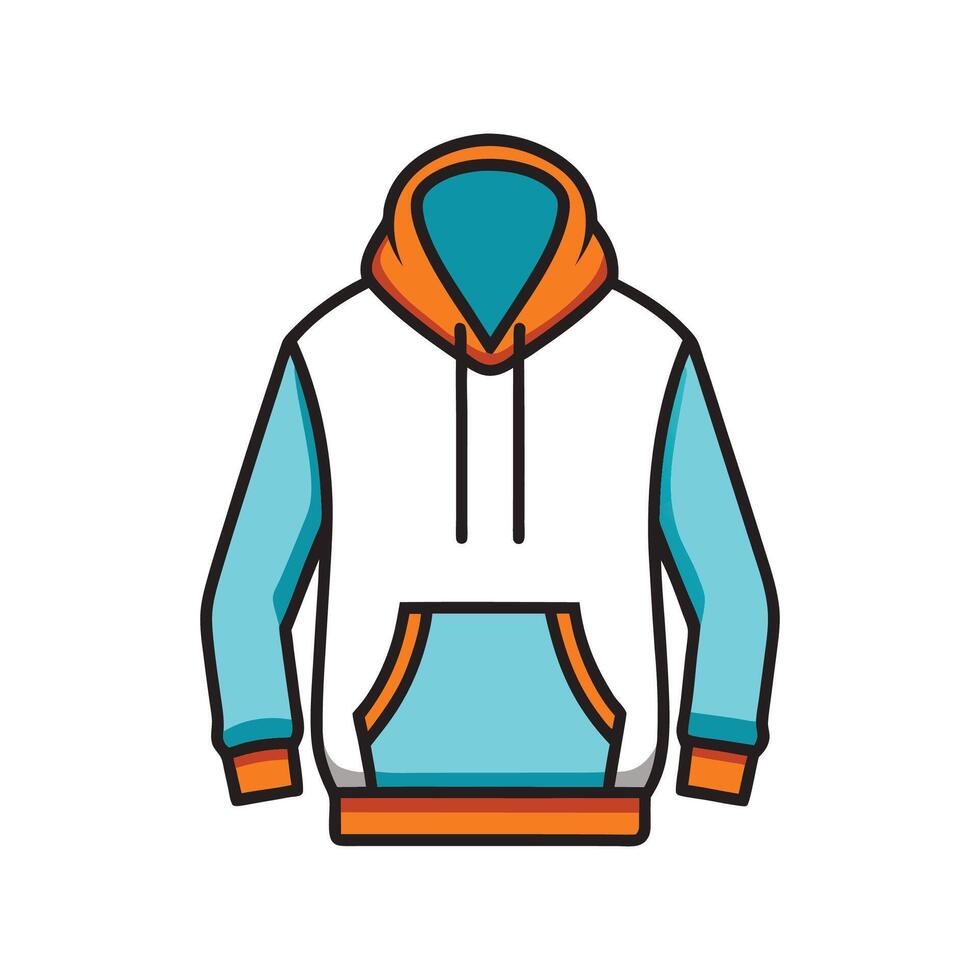 Stylish Relaxed Fit Hoodie Outline Design vector