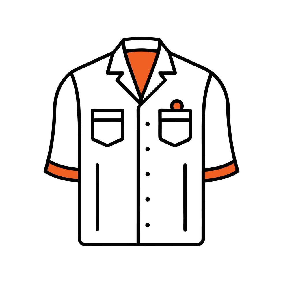 Stylish Bold Outline of Relaxed Resort Shirt vector