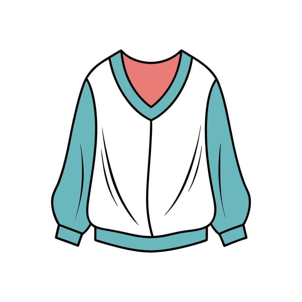 Creative Bold Outline Design of Slouchy Blouse vector