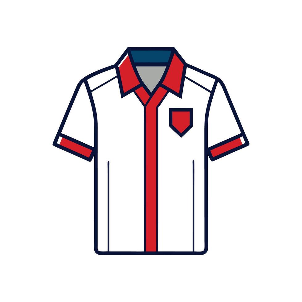 Innovative Bold Outline of Retro Bowling Shirt vector