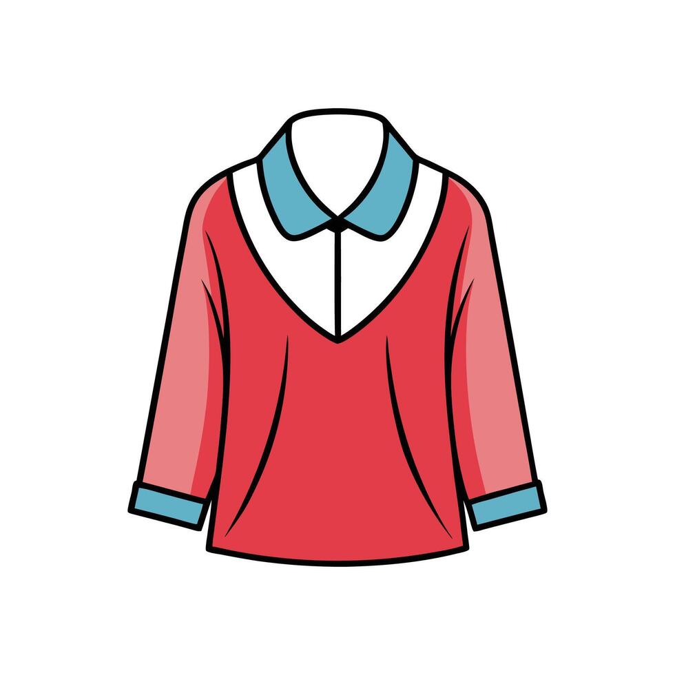 Trendy Slouchy Blouse with Relaxed Outline vector