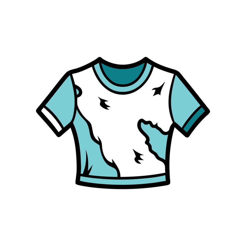 Edgy Ripped Distressed Crop Tee Bold Outline vector