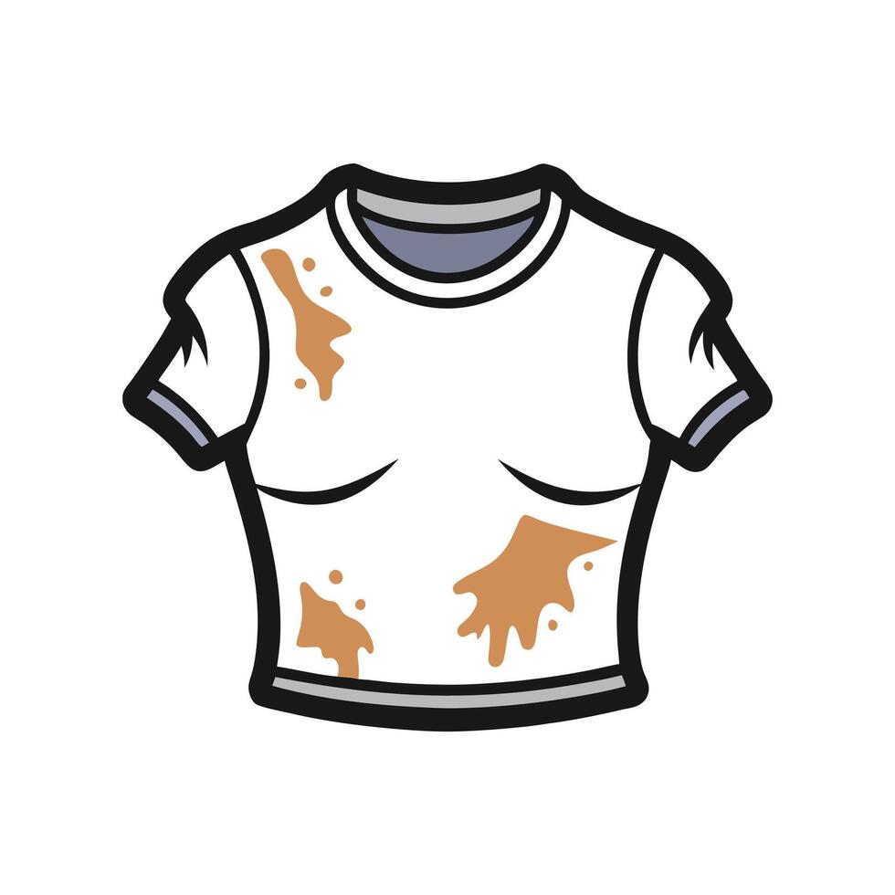 Chic Outline of Ripped Distressed Crop Tee vector