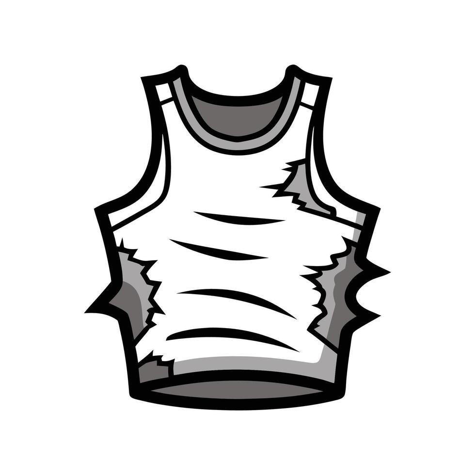 Edgy Ripped Grunge Tank Top Bold Outline vector