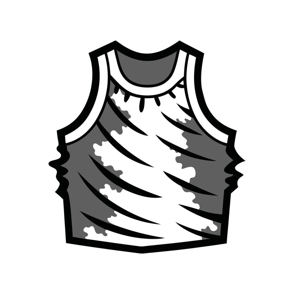 Innovative Bold Outline of Ripped Grunge Tank vector