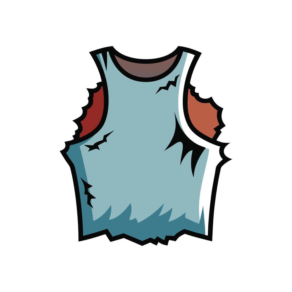 Creative Ripped Grunge Tank Top Outline Design vector