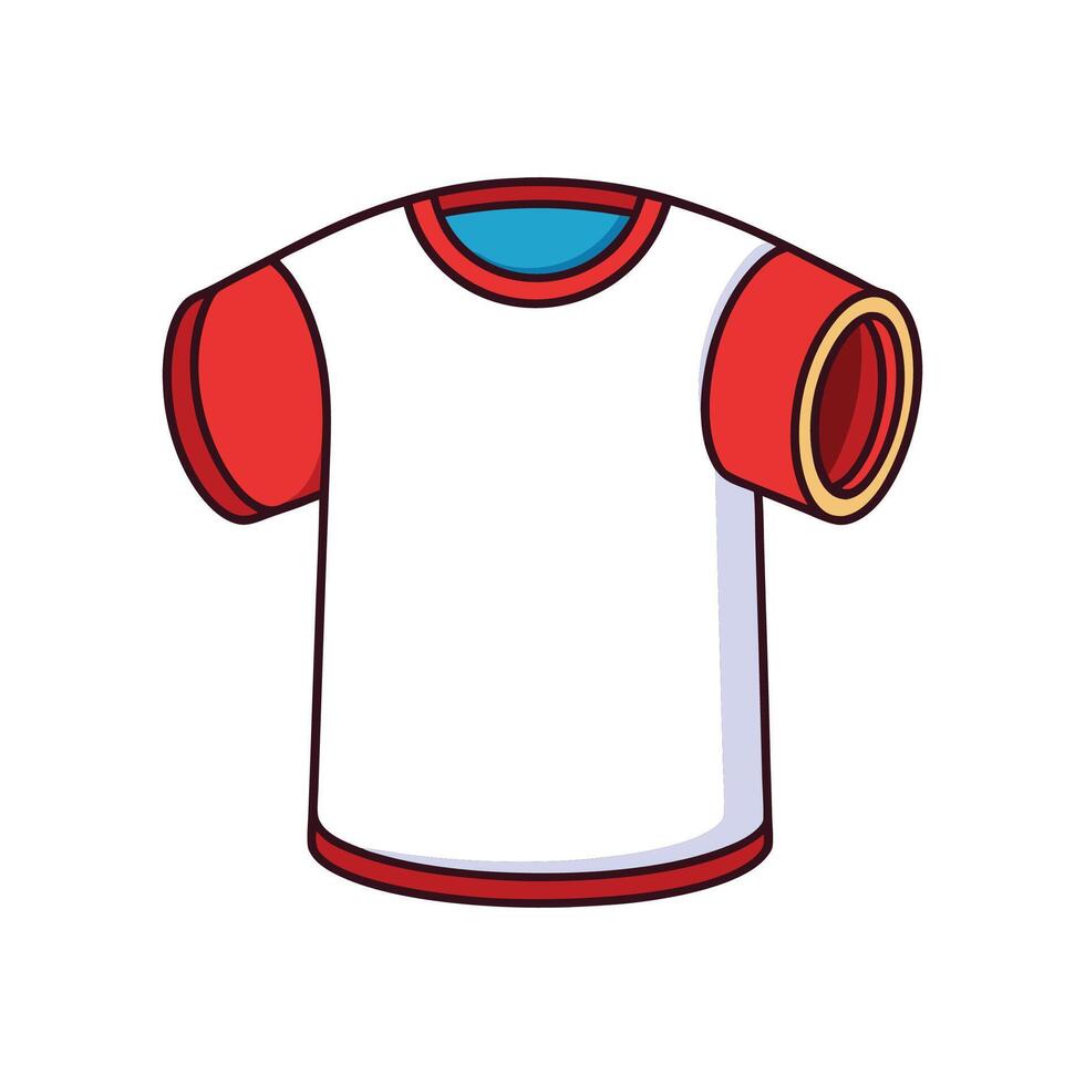 Trendy Rolled Sleeve TShirt Outline Art vector