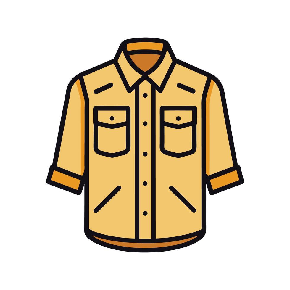 Creative Outline Design of Safari Utility Shirt vector