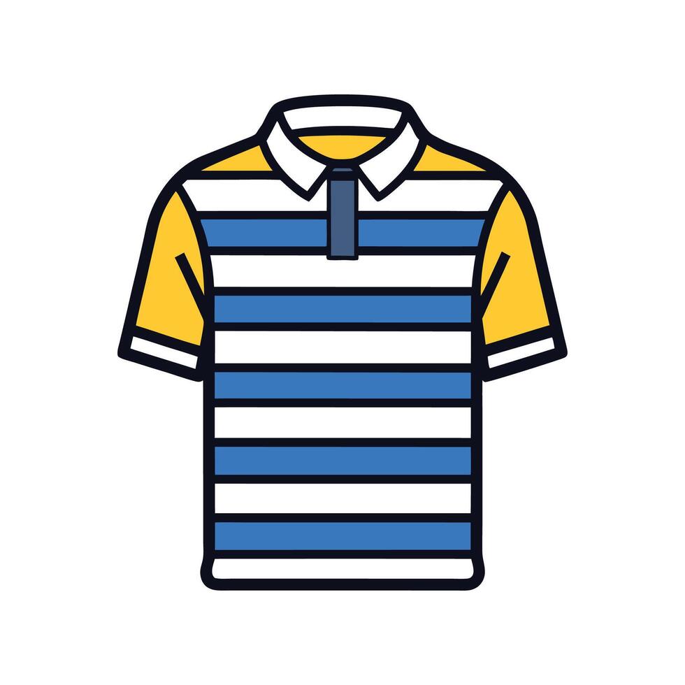 Stylish Rugby Stripe Shirt Bold Outline Design vector