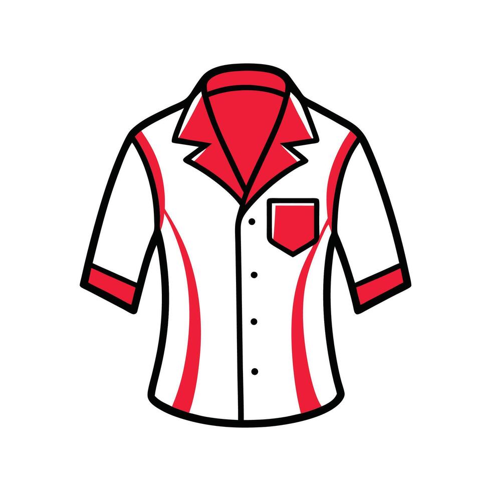 Unique Bold Outline of Satin Party Shirt Art vector