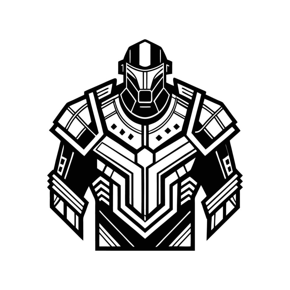 Creative SciFi Cyberpunk Tee Outline Art vector