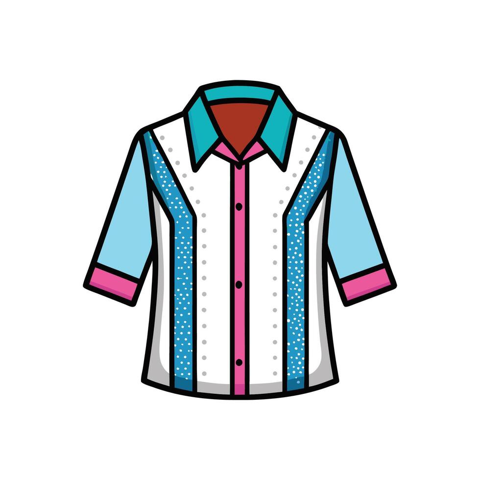 Chic Sequin Embellished Shirt Bold Outline Design vector