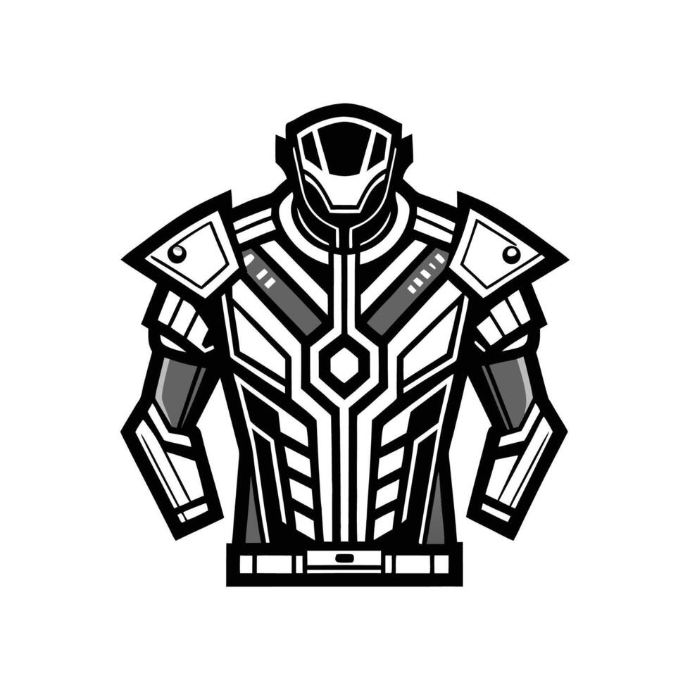 Chic SciFi Cyberpunk Tee Outline Design vector