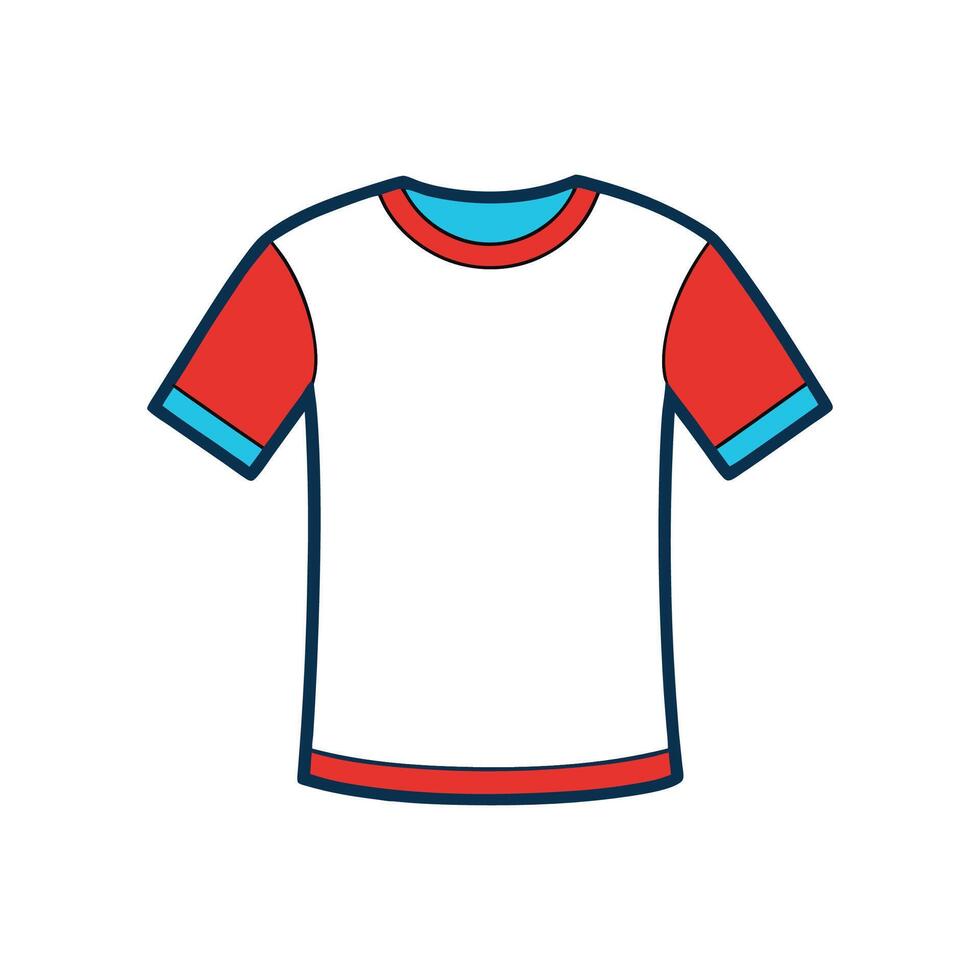 Innovative Bold Outline of Simple Cuffed Sleeve Tee vector