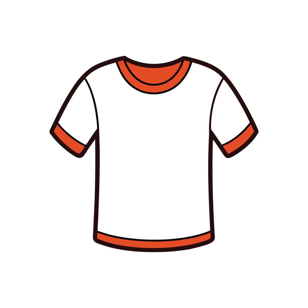 Creative Simple Cuffed Sleeve Tee Outline vector