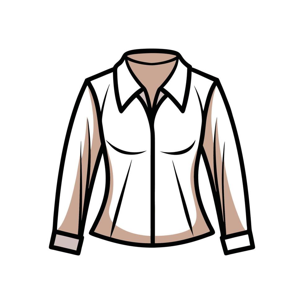 Creative Outline Design of Sleek Satin Blouse vector