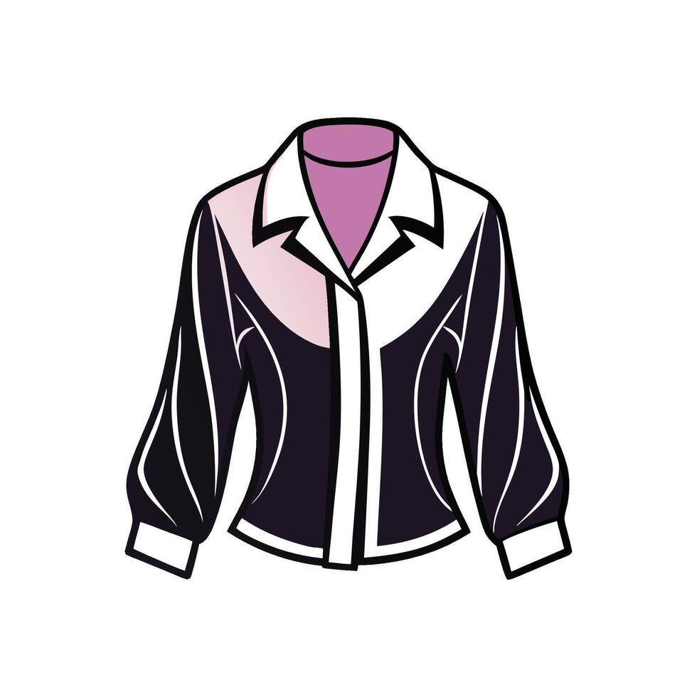Innovative Bold Outline of Sleek Satin Blouse Art vector