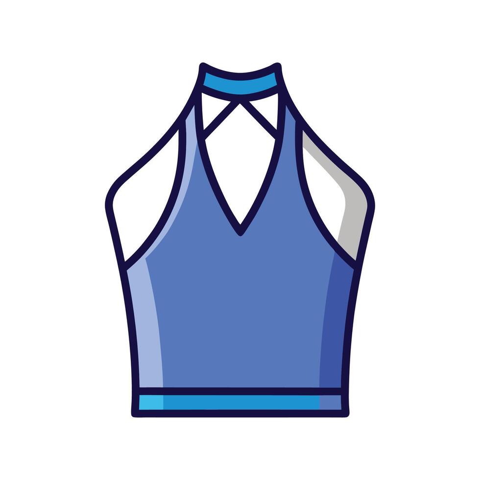 Stylish Outline of Sleeveless Halter Blouse vector