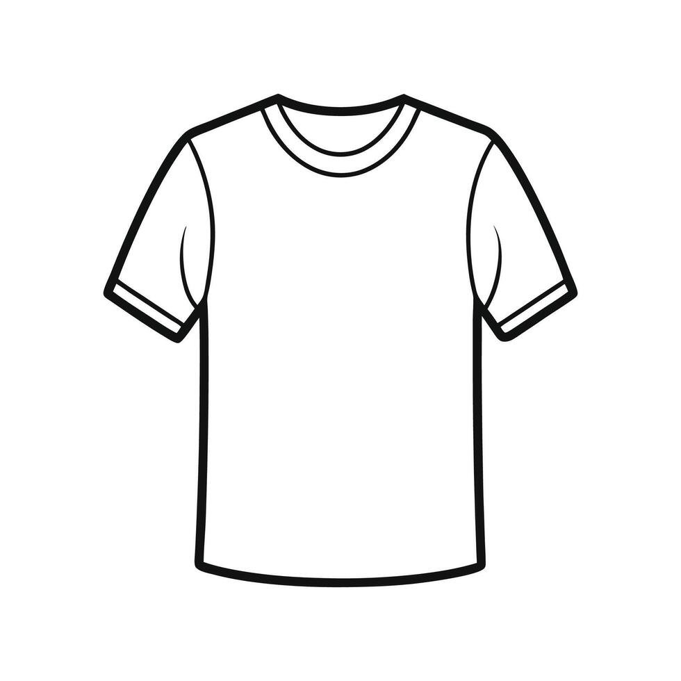 Chic Outline of Slub Cotton TShirt vector