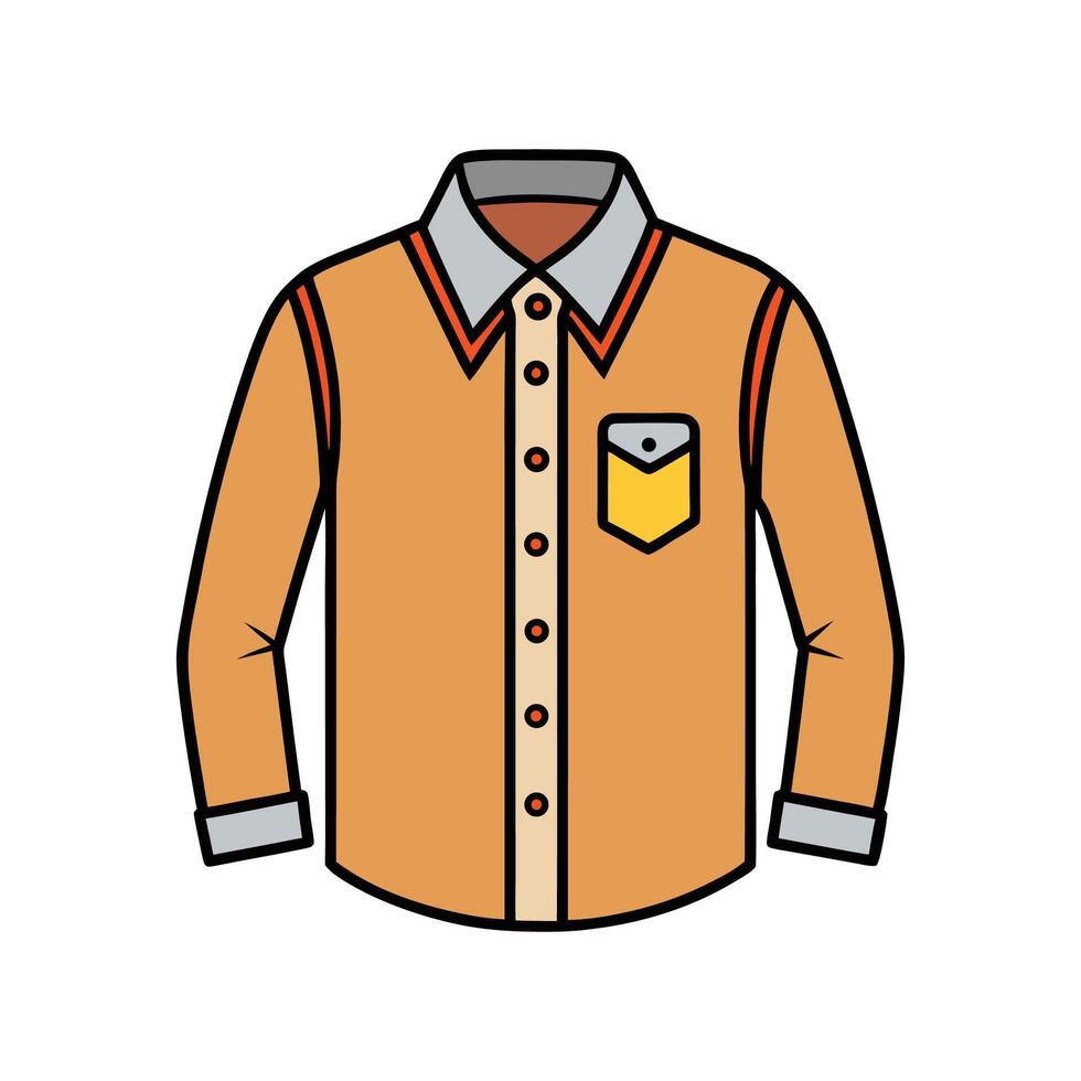 Chic Soft Corduroy Button Up Bold Outline Design vector