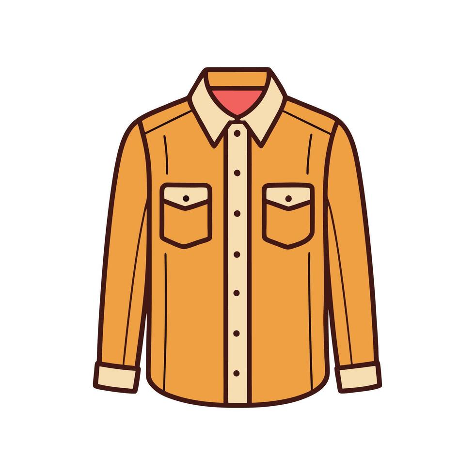 Creative Soft Corduroy Button Up Outline Design vector