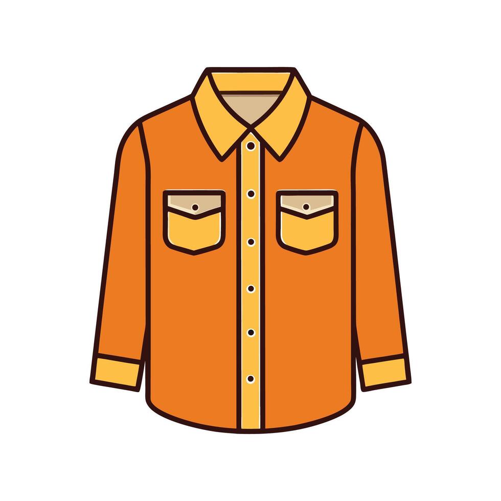 Stylish Outline of Soft Corduroy Button Up Shirt vector