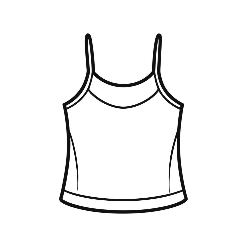 Chic Spaghetti Strap Tank Top Bold Outline Design vector