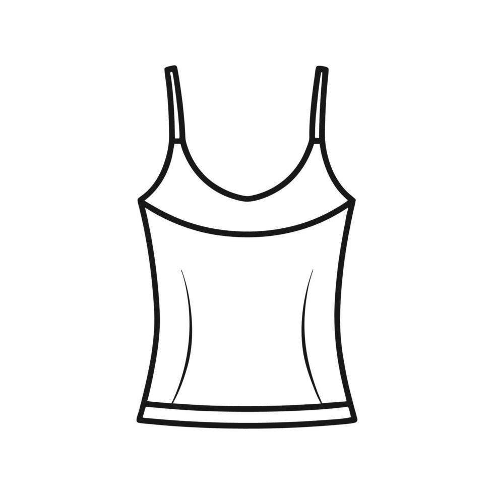 Creative Outline Design of Spaghetti Strap Tank Top vector