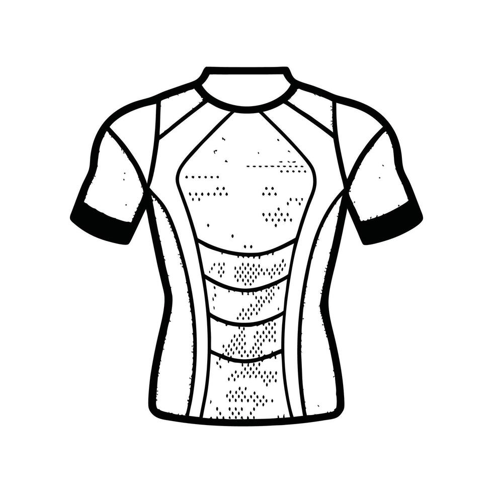 Creative Sporty Mesh Active Shirt Outline Design vector