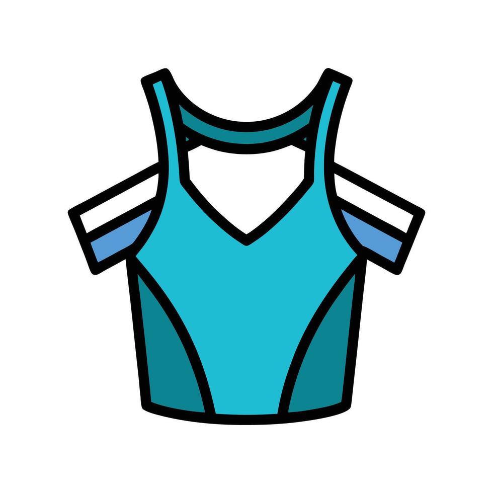 Creative Outline Design of Strappy Cold Shoulder Top vector