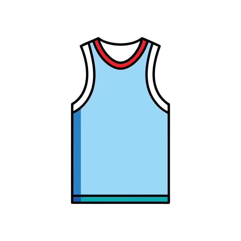 Unique Bold Outline of Sporty Sleeveless Tank Art vector