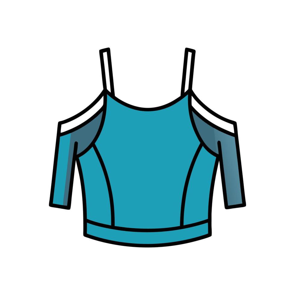 Stylish Outline of Strappy Cold Shoulder Top vector